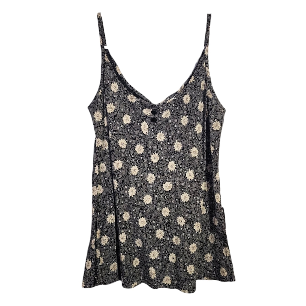 JAY JACOBS x VINTAGE 90's ditsy black floral tank size S